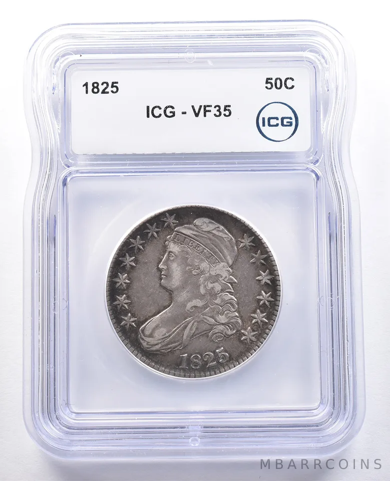 1825 Capped Bust Half Dollar VF35 ICG *4673