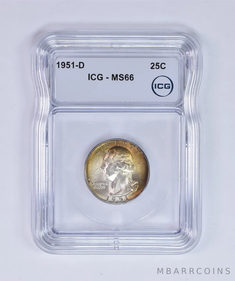 1951-D Washington Quarter MS66 ICG Beautiful Tone *7999