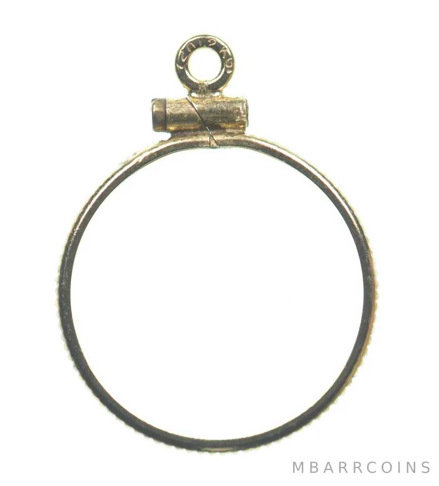 12k 0.6 Gram Gold Filled 15.5mm Coin Bezel Pendant Frame Edge *4959