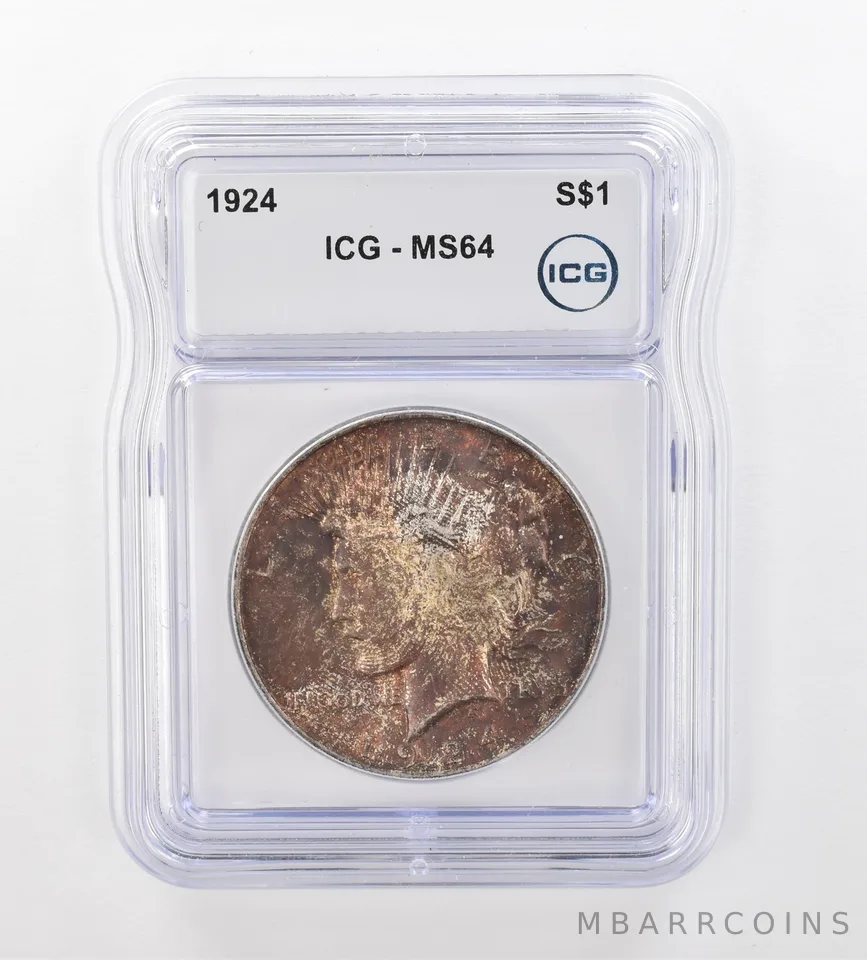 1924 Peace Silver Dollar MS64 ICG Beautiful Tone *0975