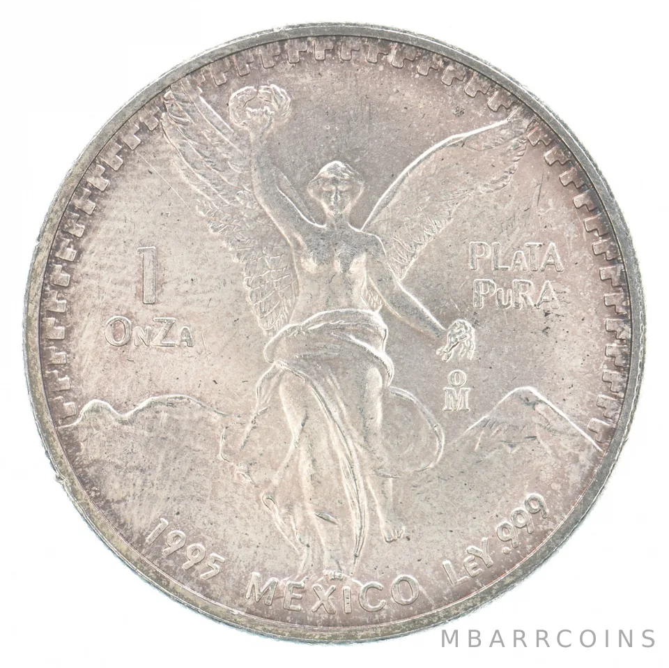 1995 Mo Mexico 1 Onza Silver Libertad Beautiful Tone *7181