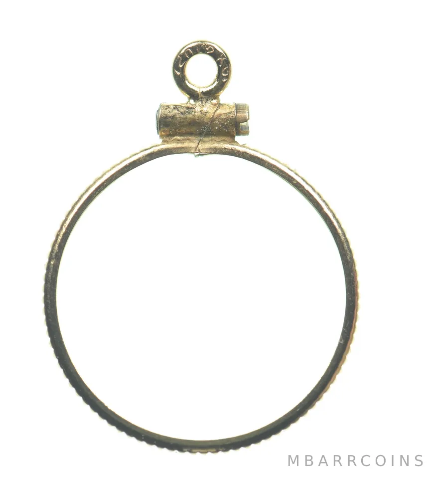 12k 0.6 Gram Gold Filled 15.5mm Coin Bezel Pendant Frame Edge *4930
