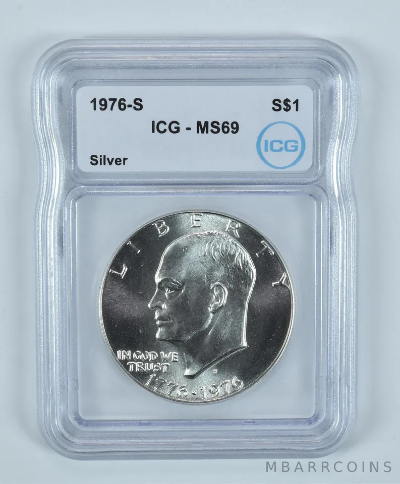 1976-S Eisenhower $1 Silver 40% MS69 ICG