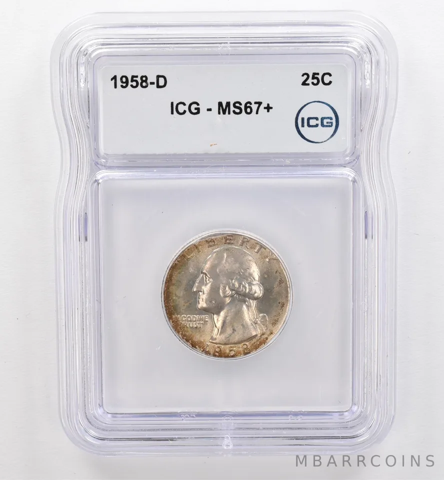 1958-D Washington Quarter MS67+ ICG Beautiful Tone *9470