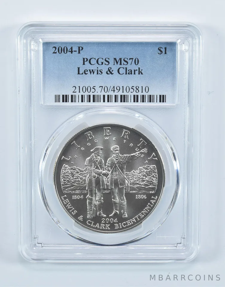 2004-P Lewis & Clark Commemorative Dollar MS70 PCGS Blue Label