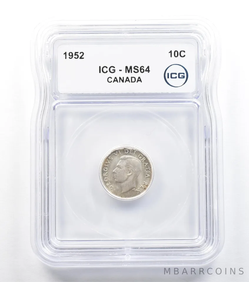 1952 Canada 10 Cents MS64 ICG *5698