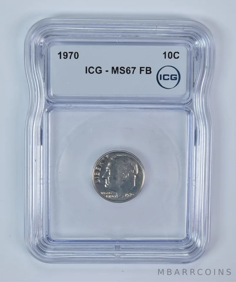1970 Roosevelt Dime MS67 FB ICG