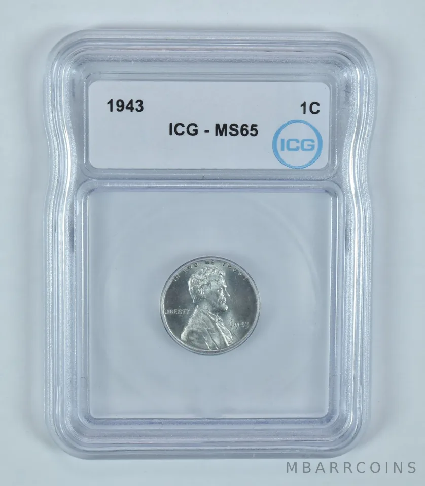 1943 Lincoln Wheat Cent MS65 ICG