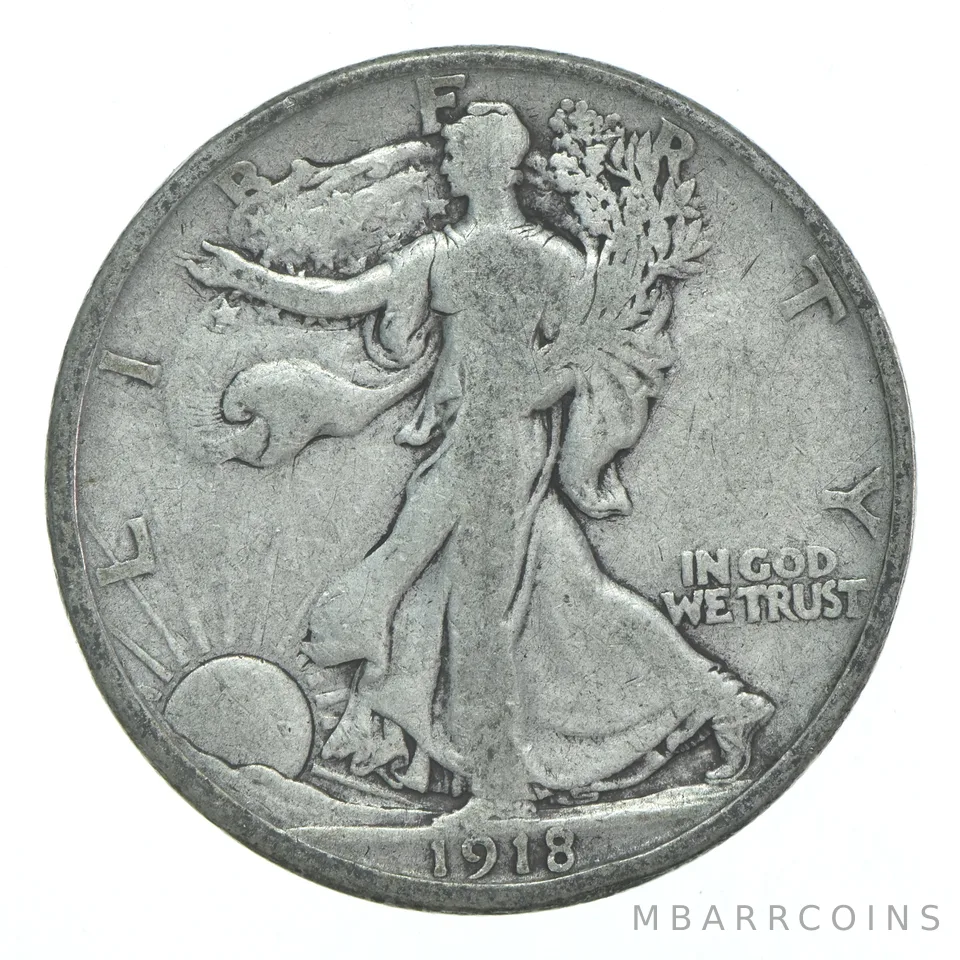 1918-D Walking Liberty Half Dollar CIRC 90% Silver