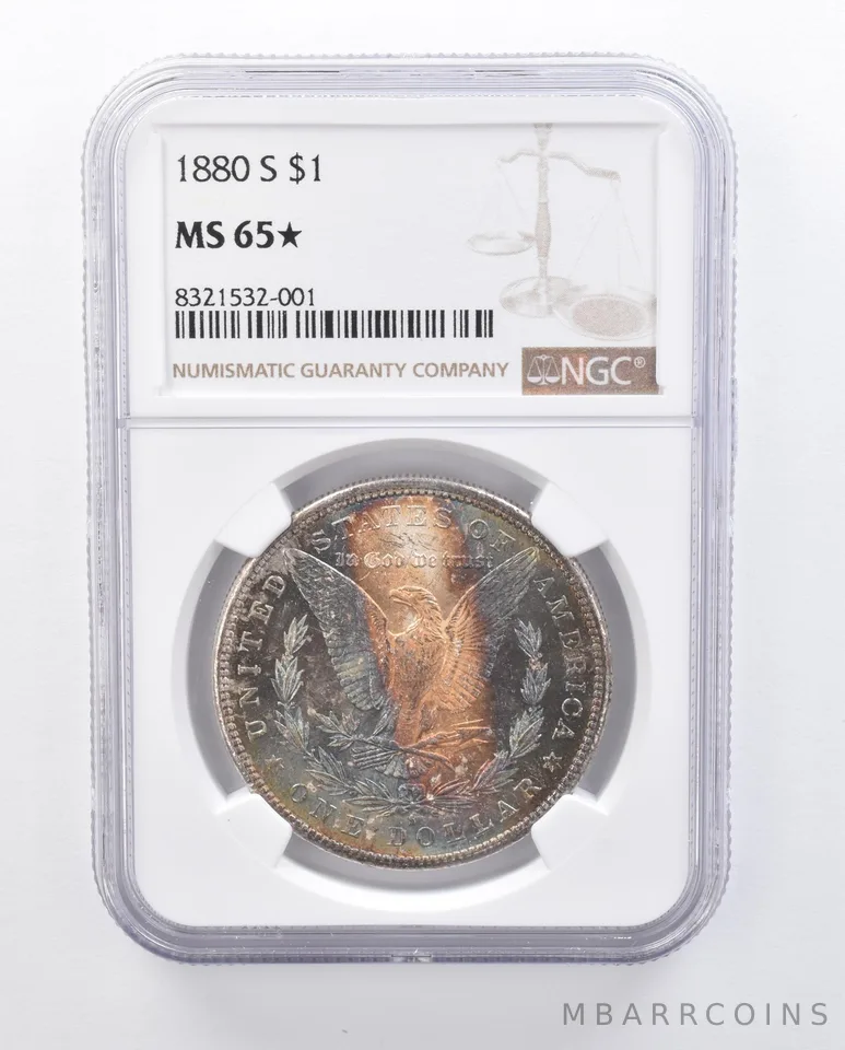 1880-S Morgan SIlver Dollar MS65* STAR NGC Beautiful Tone *2585