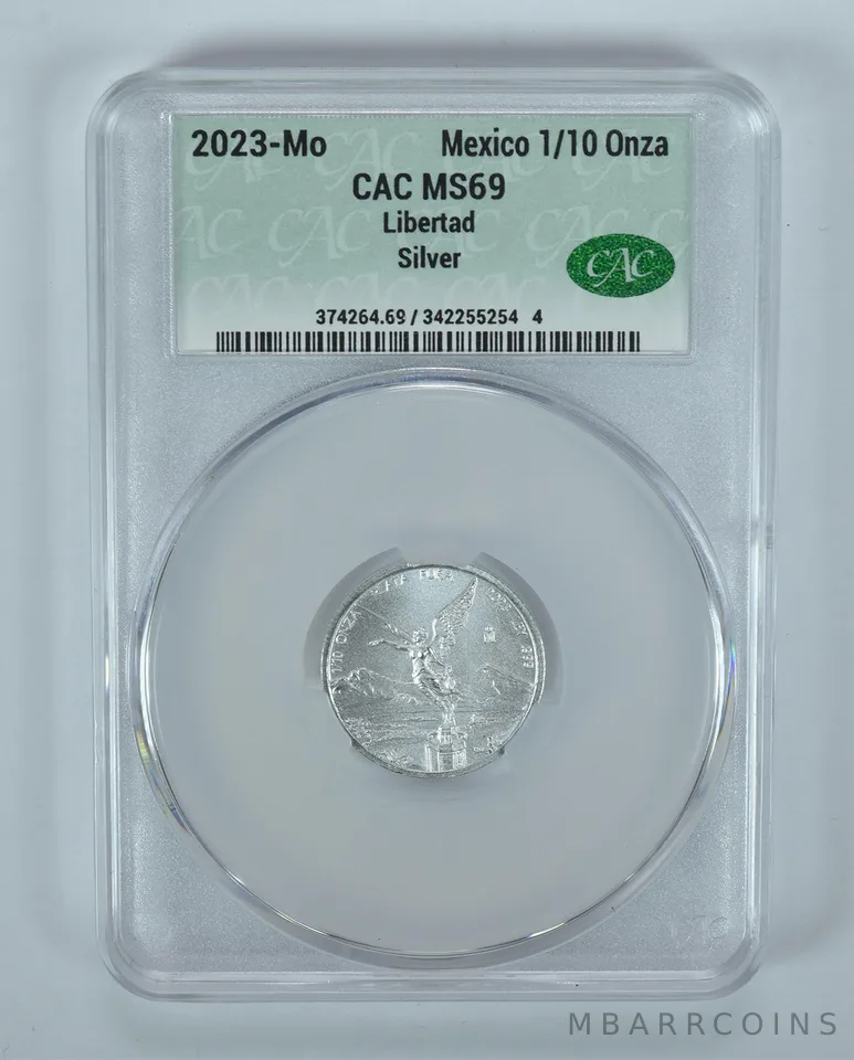2023 Mo Mexico 1/10 Onza Silver Libertad MS69 CAC CACg
