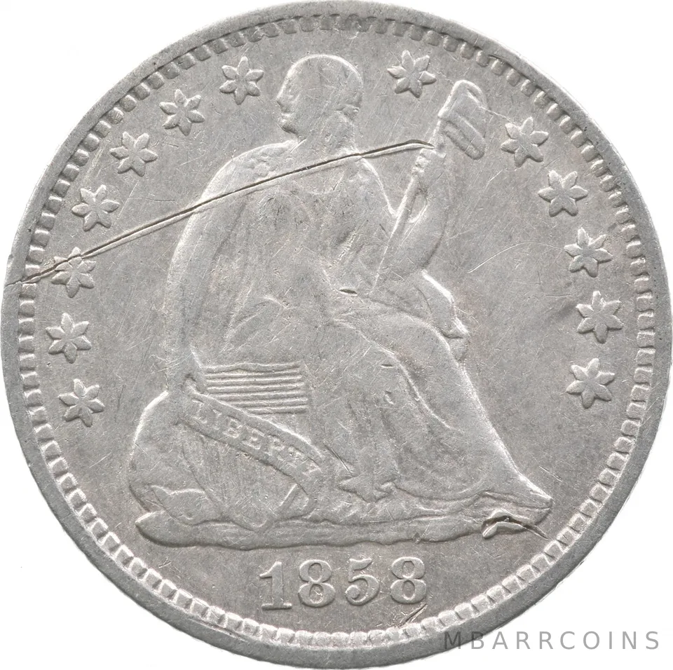 1858 Seated Liberty Half Dime *5482