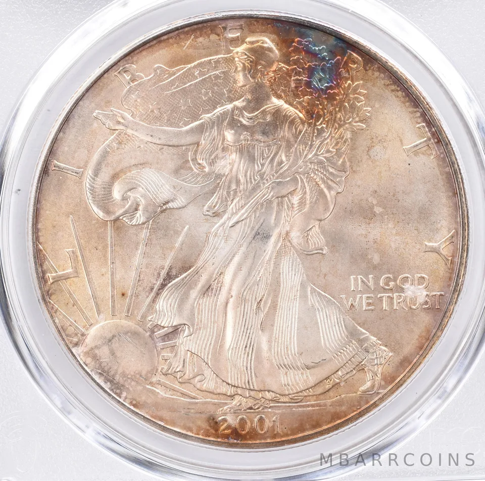 2001 American Silver Eagle MS67 PCGS Beautiful Tone *1337