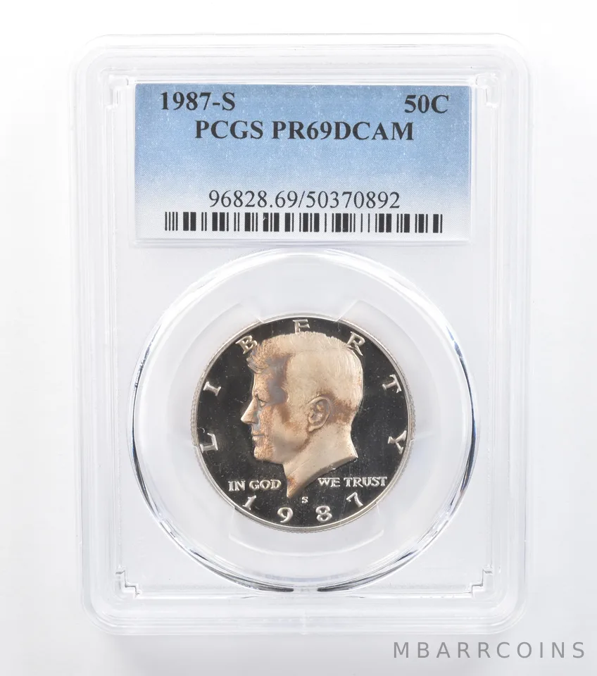 1987-S Kennedy Half Dollar PR69 DCAM PCGS Beautiful Tone *7749
