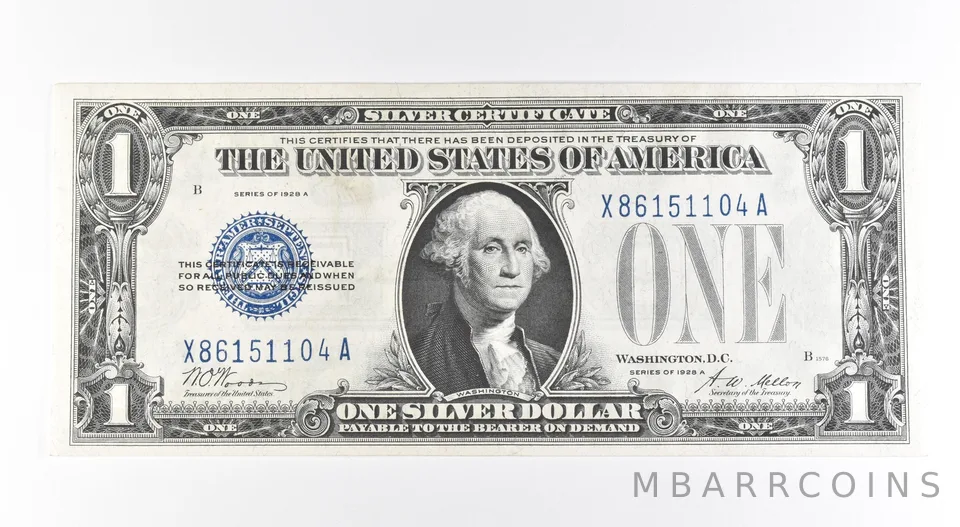 1928 A $1 Silver Certificate Blue Seal Fr#1601 *0477