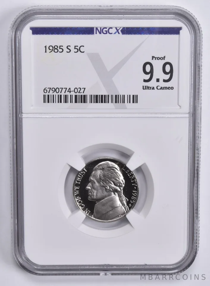 1985-S Jefferson Nickel 5c Proof 9.9 UCAM NGC X NGCX
