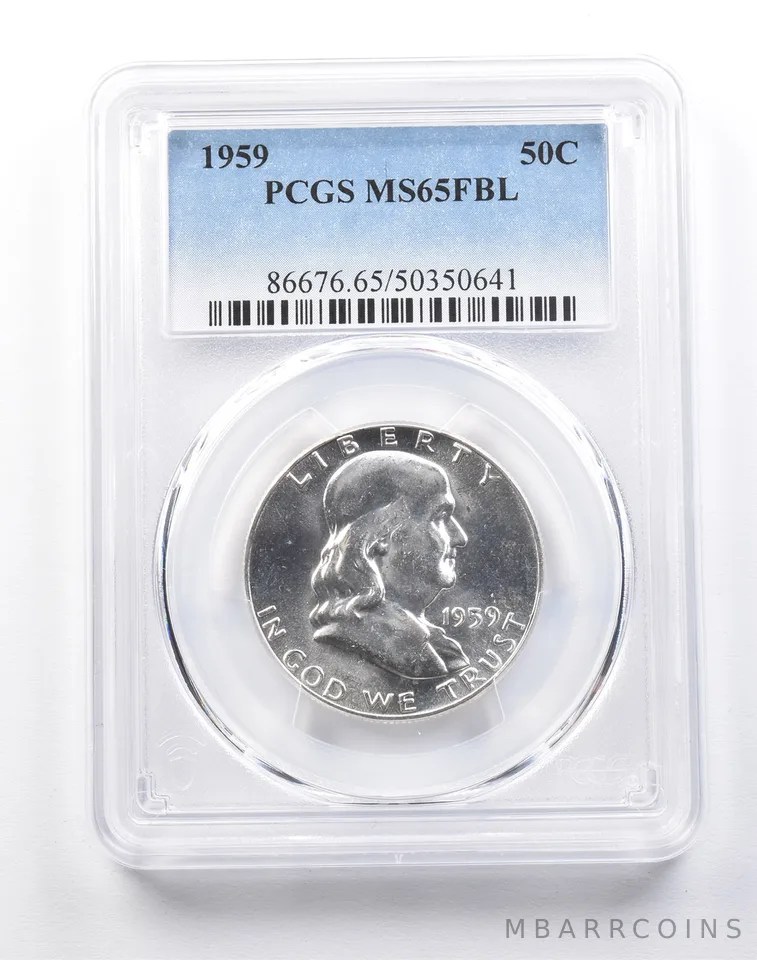 1959 Franklin Half Dollar Type 2 Reverse MS65 FBL PCGS *4117