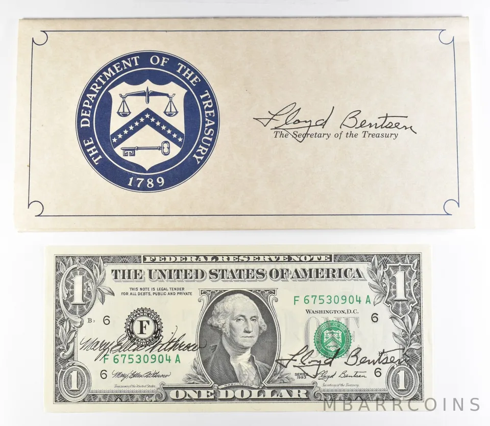 1993 $1 Atlanta GA FRN Green Seal Courtesy Signature *0944