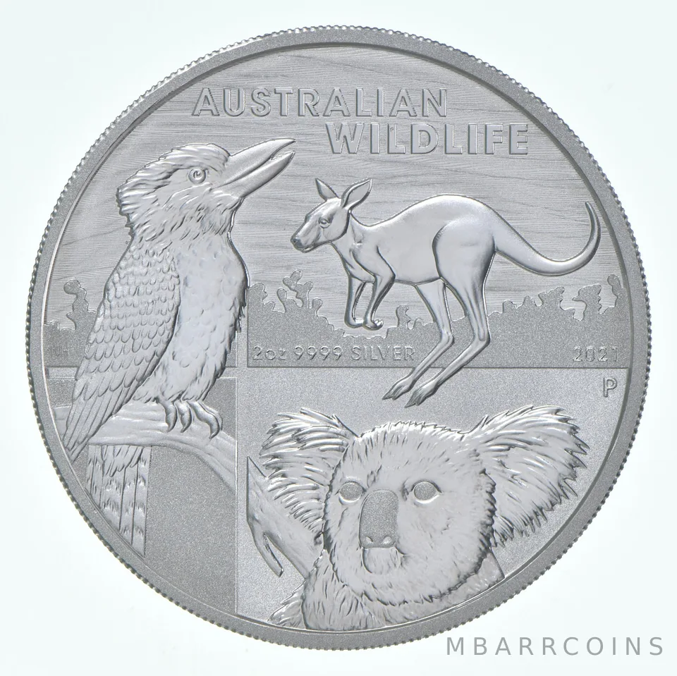 2021 P Australia 2 Dollars Silver Australian Wildlife 2 Oz Silver .9999