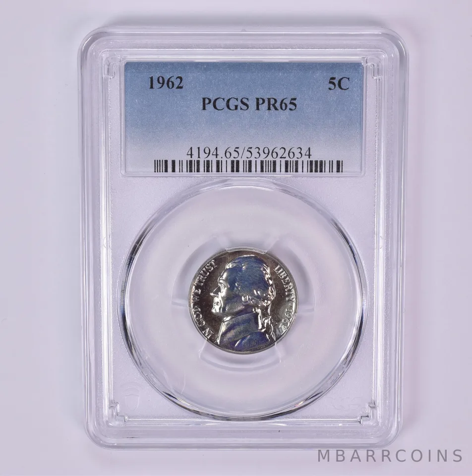 1962 Jefferson Nickel PR65 PCGS Beautiful Tone *1526