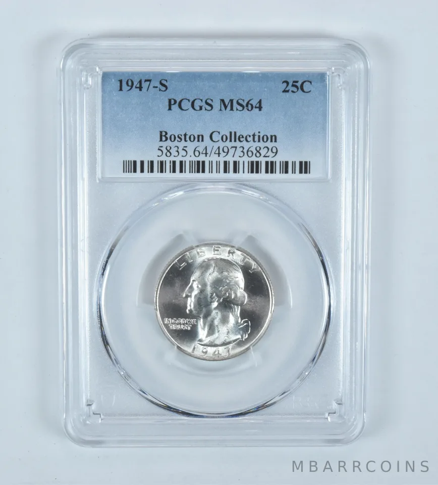 1947-S Washington Quarter Boston Collection MS64 PCGS