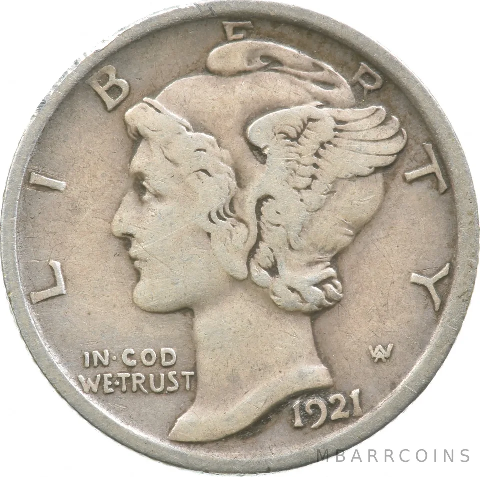 1921 Mercury Dime a2399