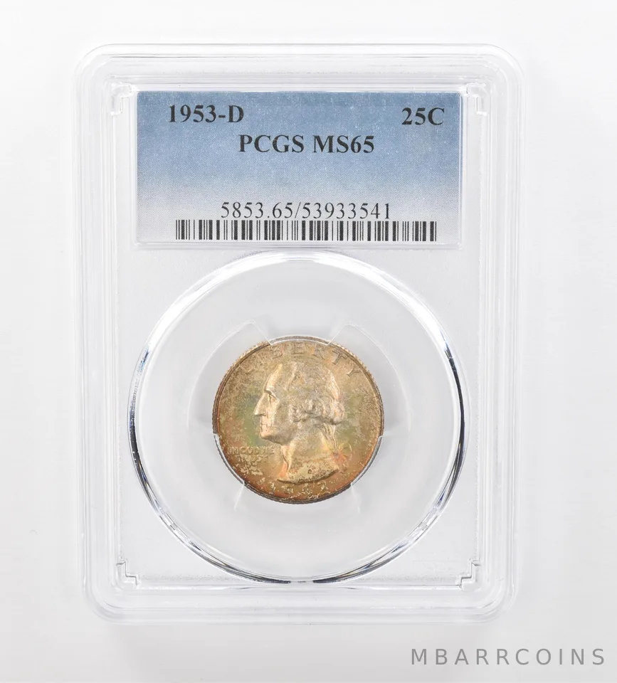 1953-D Washington Quarter MS65 PCGS Beautiful Tone *0967