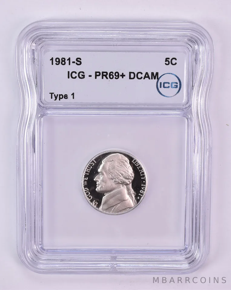 1981-S Jefferson Nickel Type 1 PR69+ DCAM ICG