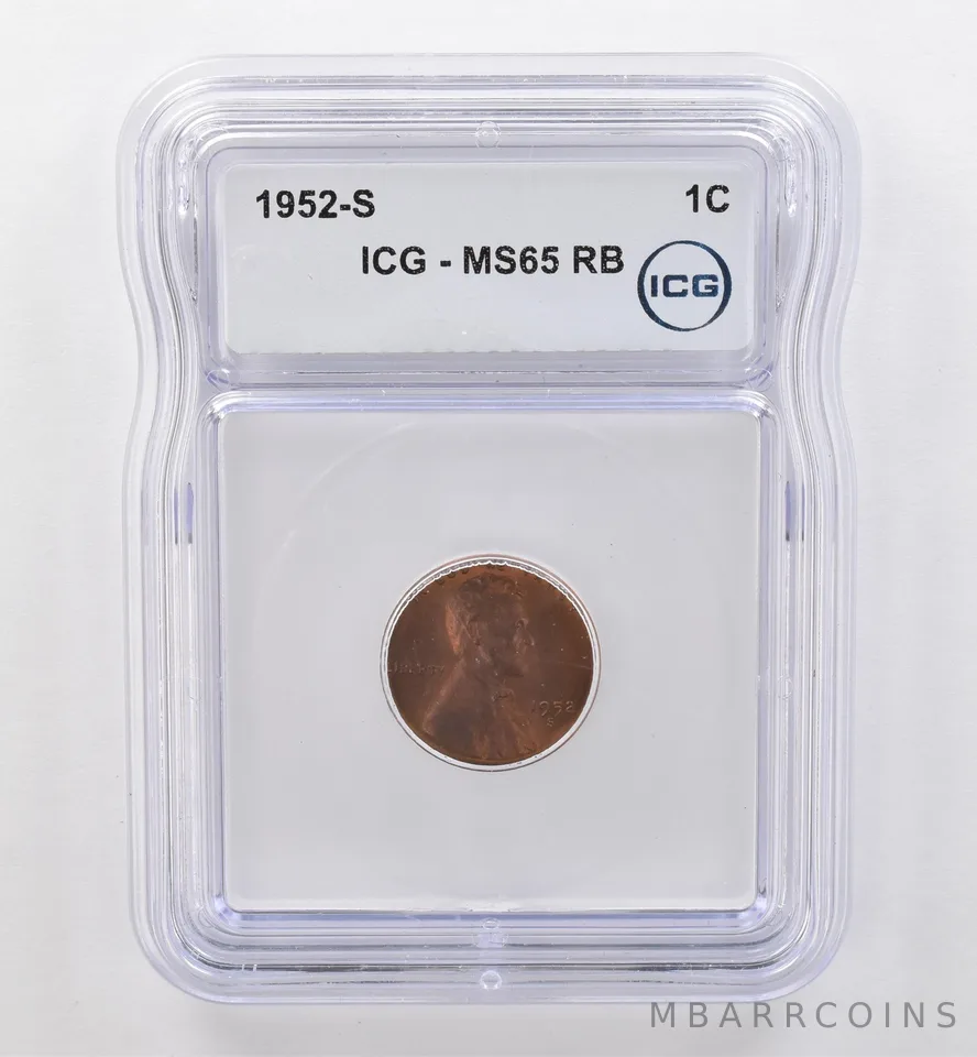 1952-S Lincoln Wheat Cent MS65 RB ICG Beautiful Tone *6580