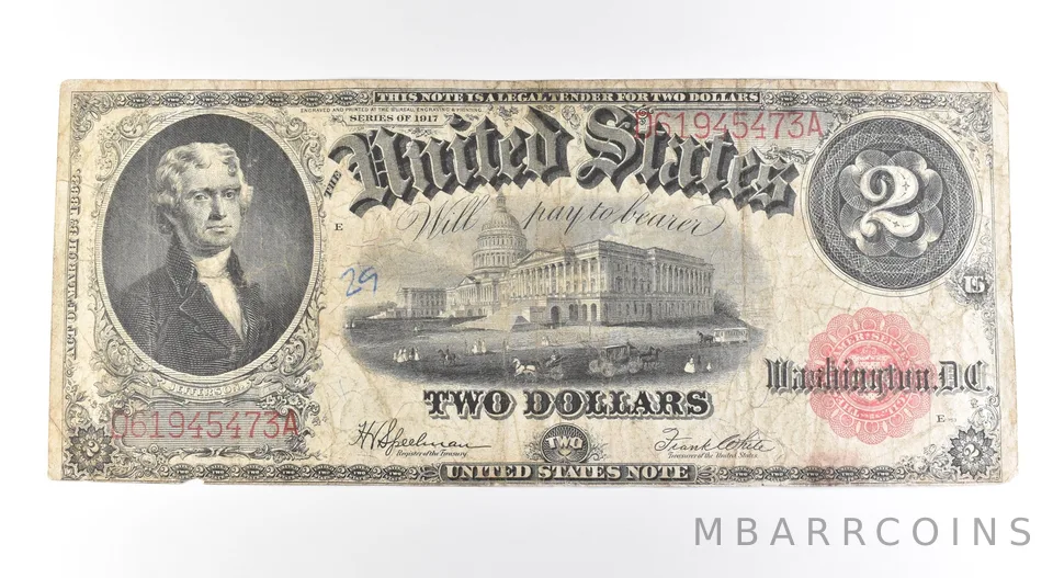 1917 $2 Legal Tender Large Note Red Seal *2669