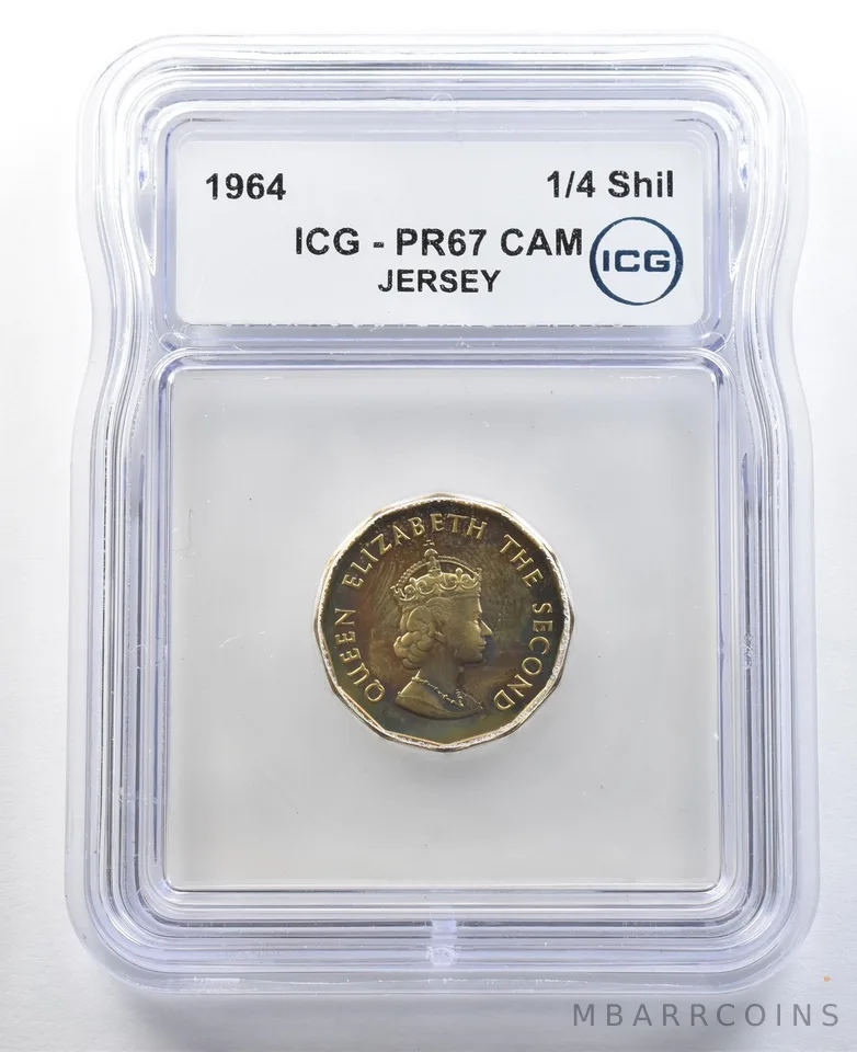 1964 Jersey 1/4 Shilling PR67 CAM Toned ICG *3285