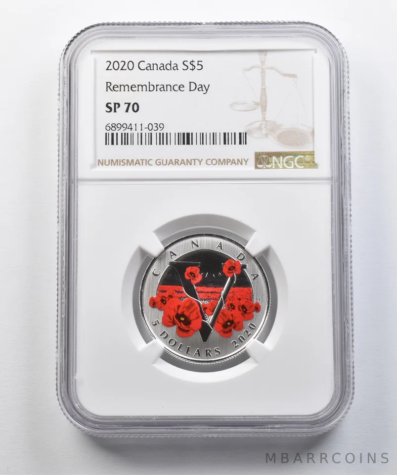 2020 Canada 5 Dollars Silver Remembrance Day SP70 NGC *4405