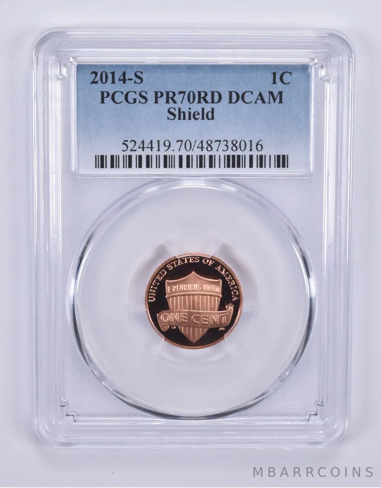 2014-S Lincoln Shield Cent PR70 RD DCAM PCGS Blue Label