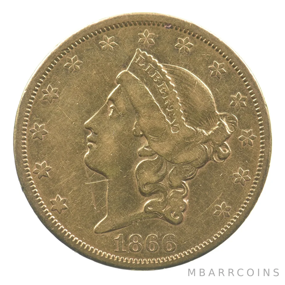 1866-S $20 Liberty Head Gold Double Eagle *8938