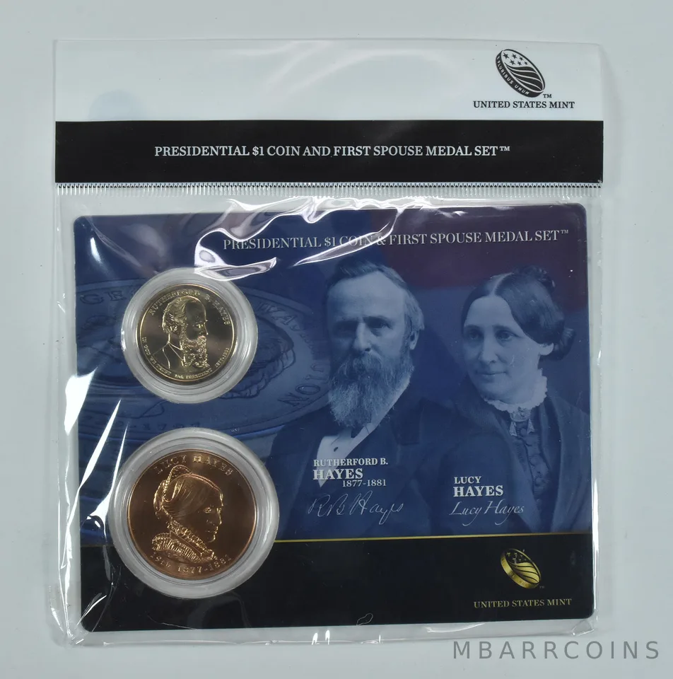 2011 Presidential $1 & First Spouse Medal Set - Rutherford B & Lucy Hayes