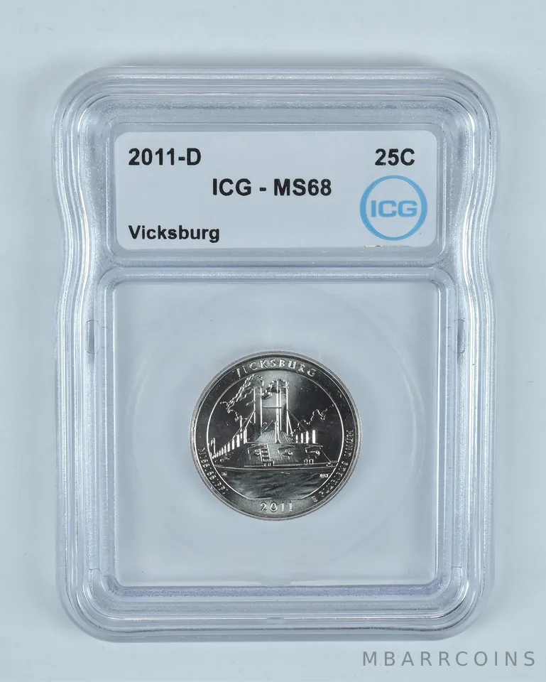 2011-D Washington Quarter ATB Vicksburg MS68 ICG