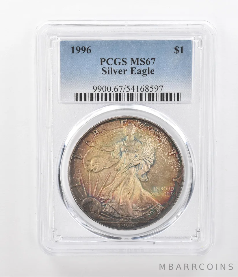1996 American Silver Eagle MS67 PCGS Beautiful Tone a1274