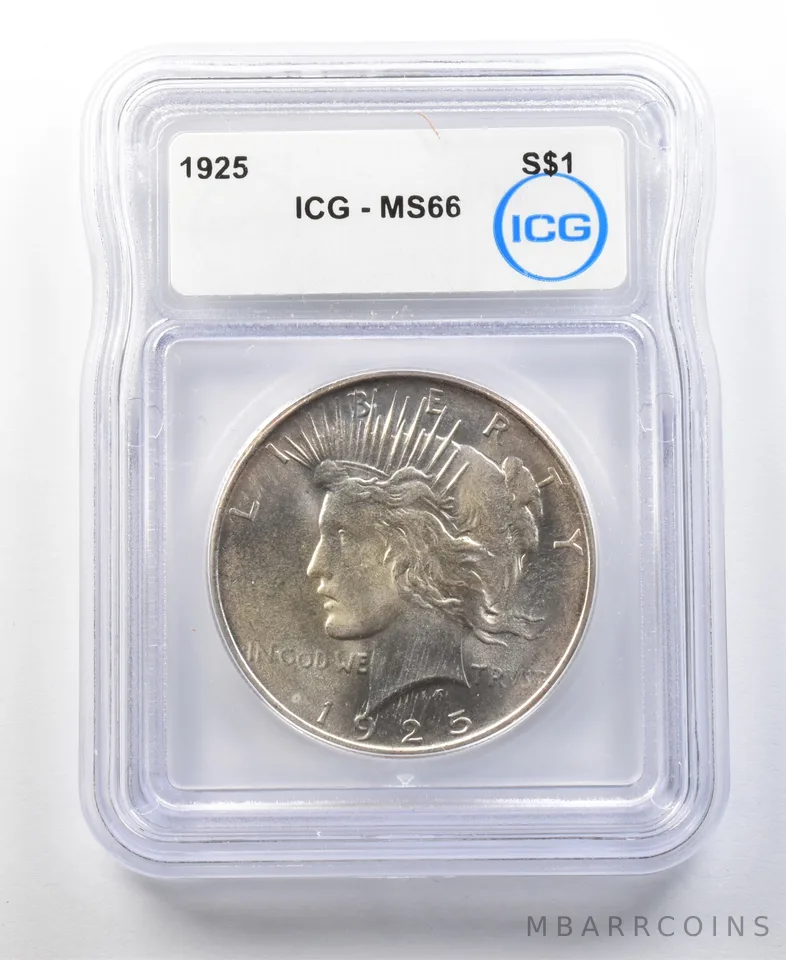 1925 Peace Silver Dollar MS66 ICG a0172