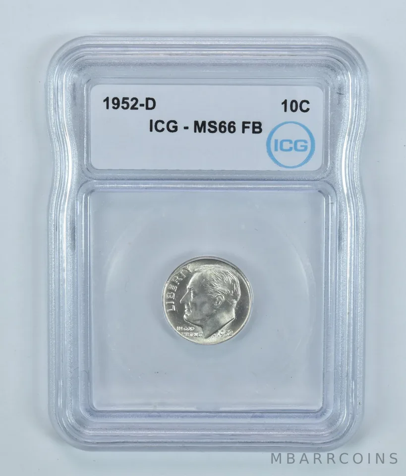 1952-D Roosevelt Dime MS66 FB ICG