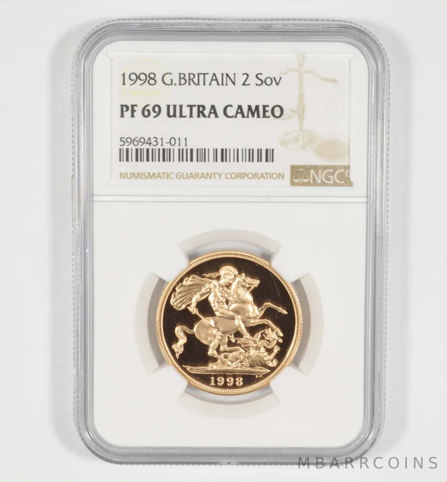 PF69 UCAM 1998 Great Britain 2 Sovereign - Graded NGC *6980