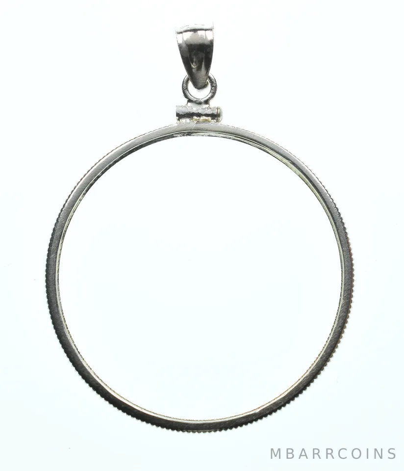 Sterling Silver 33 MM Coin Bezel Pendant Frame Edge *2396