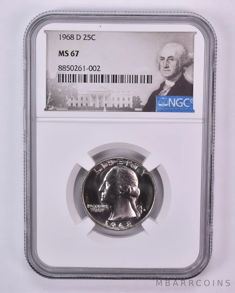 1968-D Washington Quarter MS67 NGC Special Label