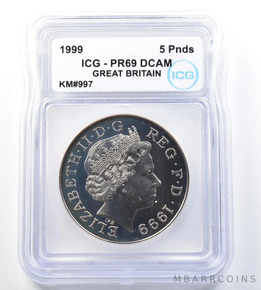 1999 Great Britain 5 Pounds KM#997 PR69 DCAM ICG *8880