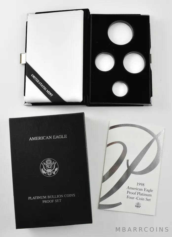 OGP 1998 Platinum Eagle Proof Set 4-Coin BOX & COA - NO COINS