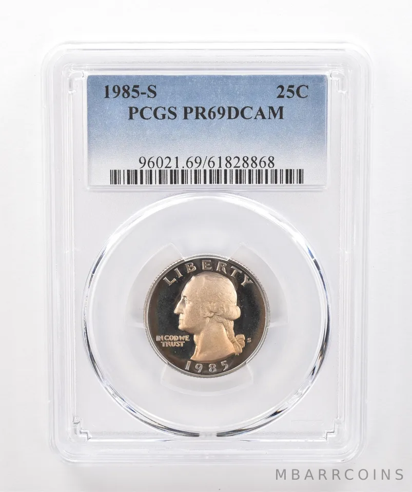 1985-S Washington Quarter PR69 DCAM PCGS Beautiful Tone *1916