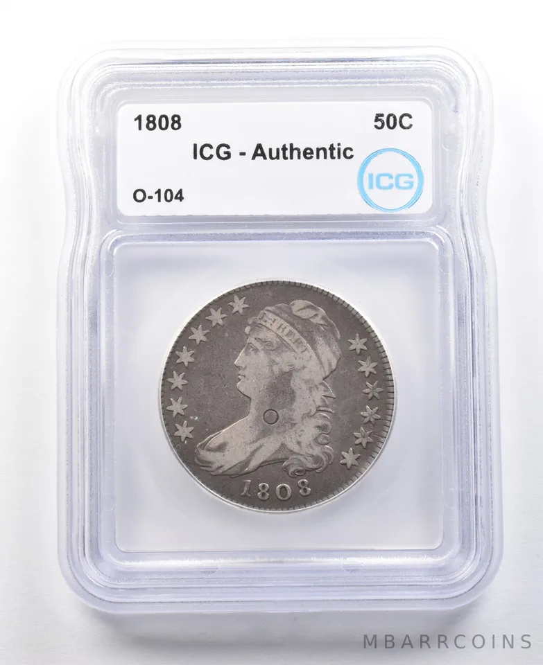 1808 Capped Bust Half Dollar O-104 Authentic ICG *2970