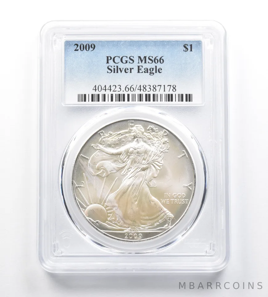 MS66 2009 American Silver Eagle PCGS Soft Pink Sheen *1219