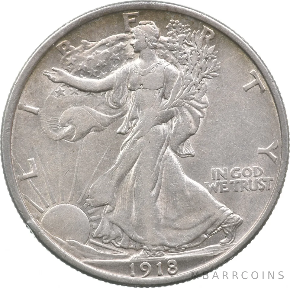 1918 Walking Liberty Half Dollar a9455