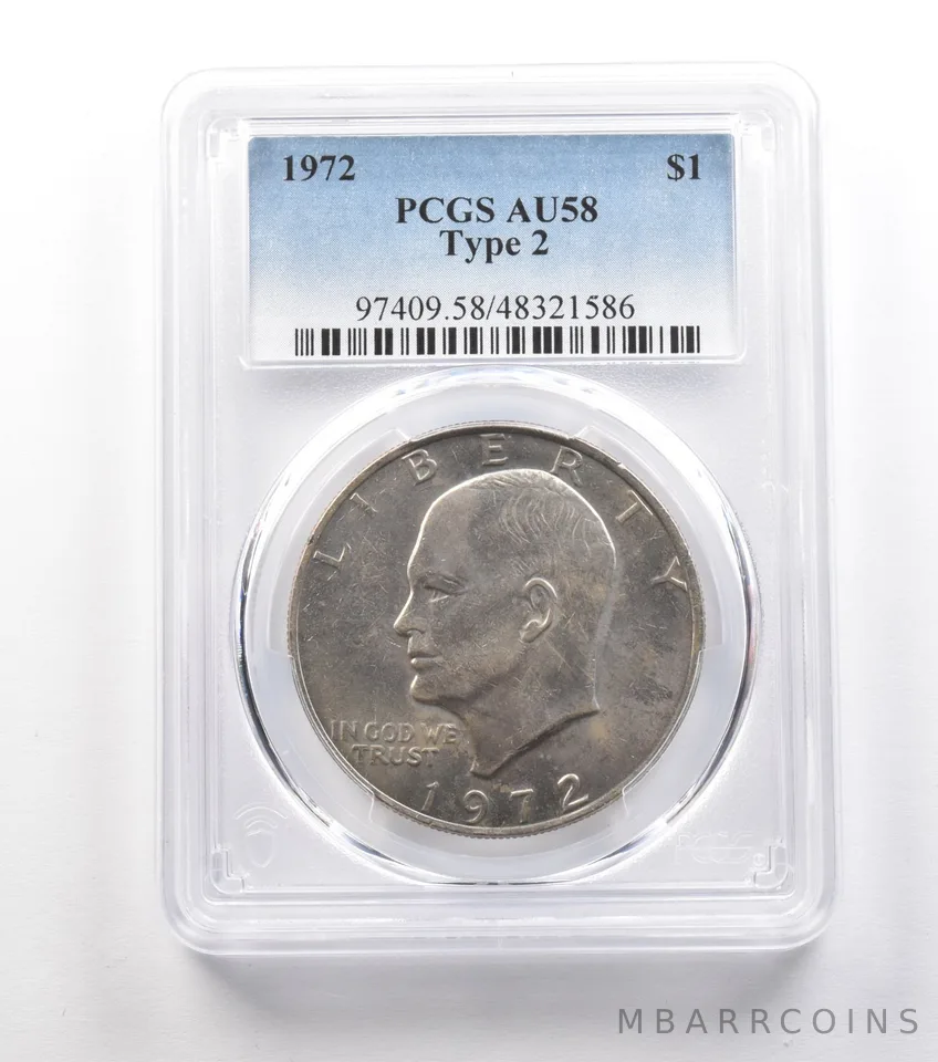 1972 Eisenhower $1 Type 2 AU58 PCGS *0965