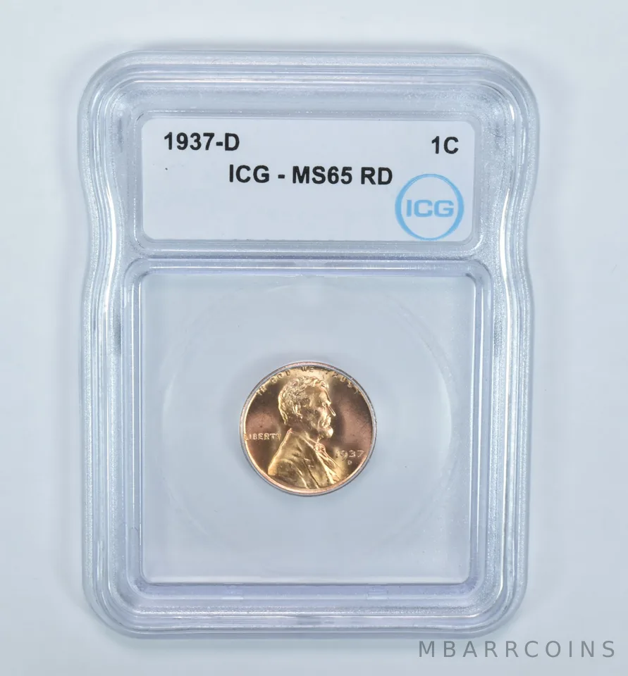 1937-D Lincoln Wheat Cent MS65 RD ICG